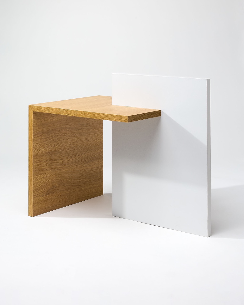 Bout de canapé/guéridon bois recyclé - Blanc – Image 3