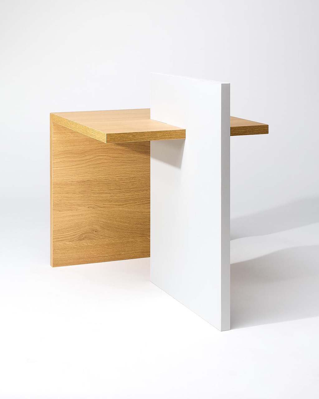 Bout de canapé/guéridon bois recyclé - Blanc – Image 2