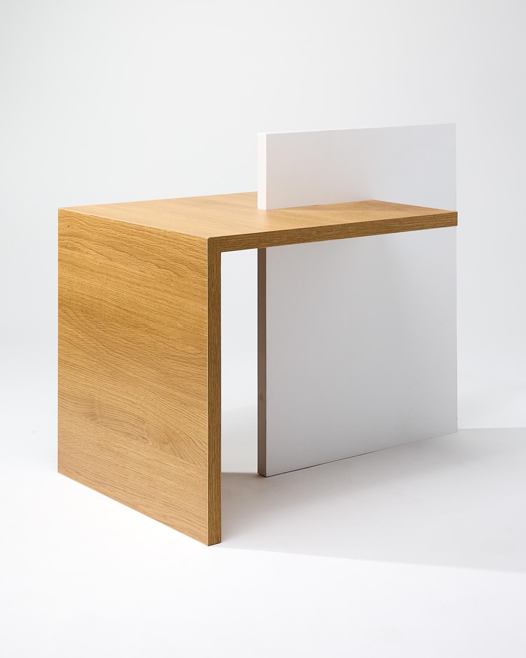 Bout de canapé/guéridon bois recyclé - Blanc