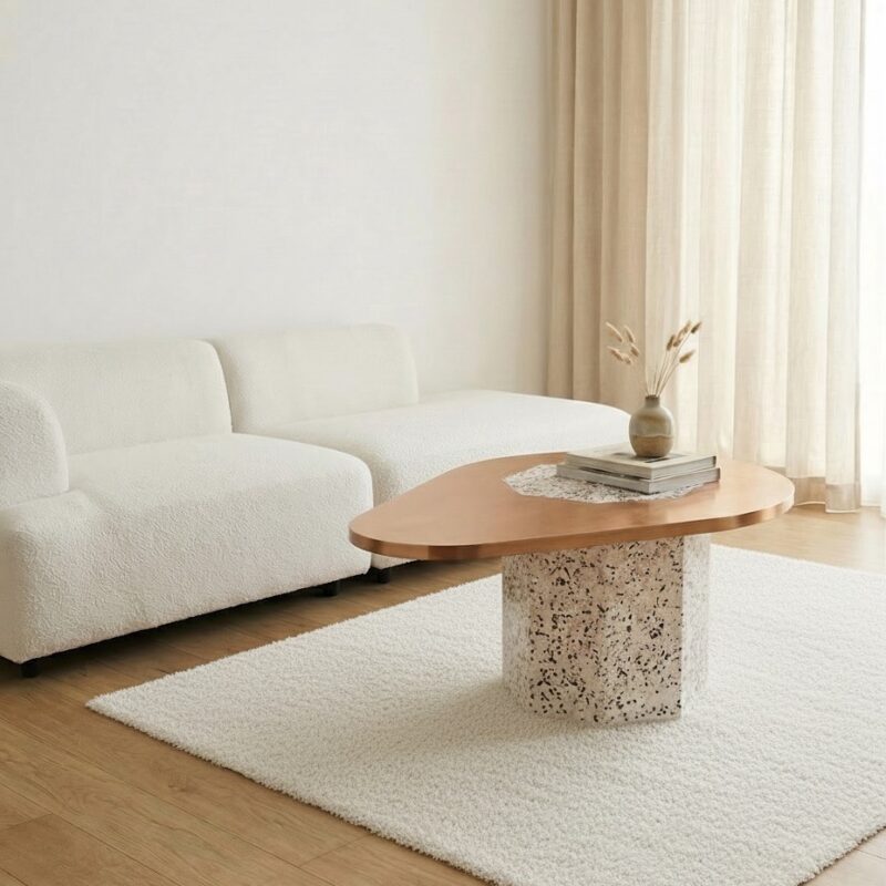 Table Avocado bois recyclé - Cuivre