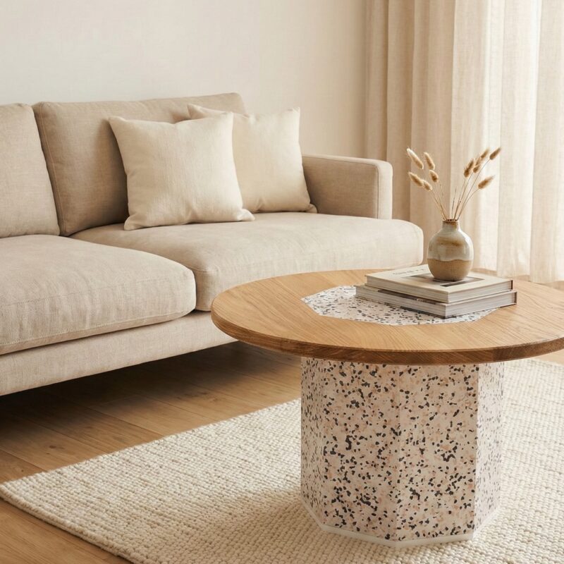 Table basse Léo bois recyclé - Terrazzo