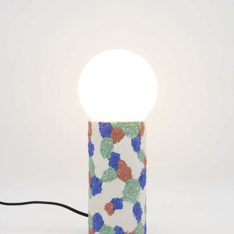 Lampe à poser tricolores 02 recyclée