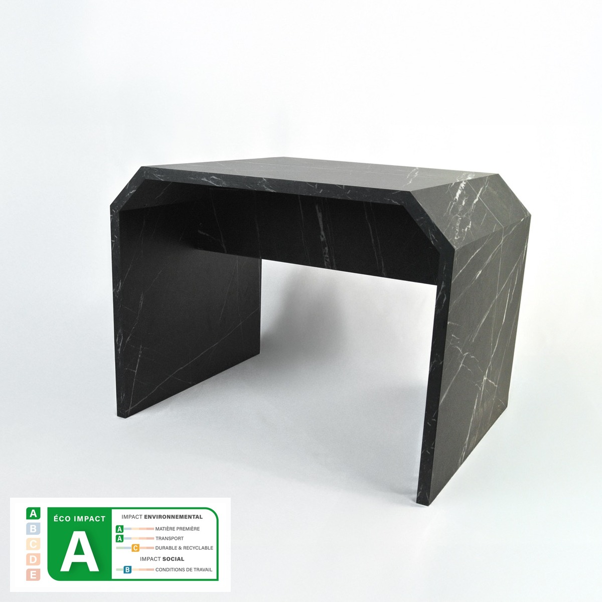 Table Ava bois upcyclé effet marbre – Image 2